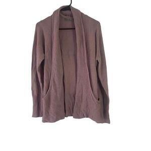 Jason Maxwell Women's XL Purple Pink Knitted Open Front Pockets Cardigan Sweater
